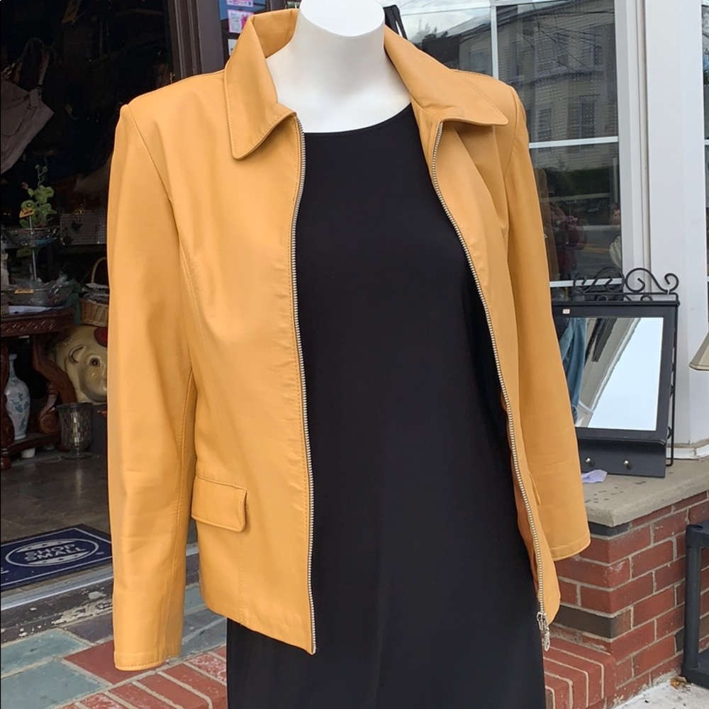 Mustard leather jacket